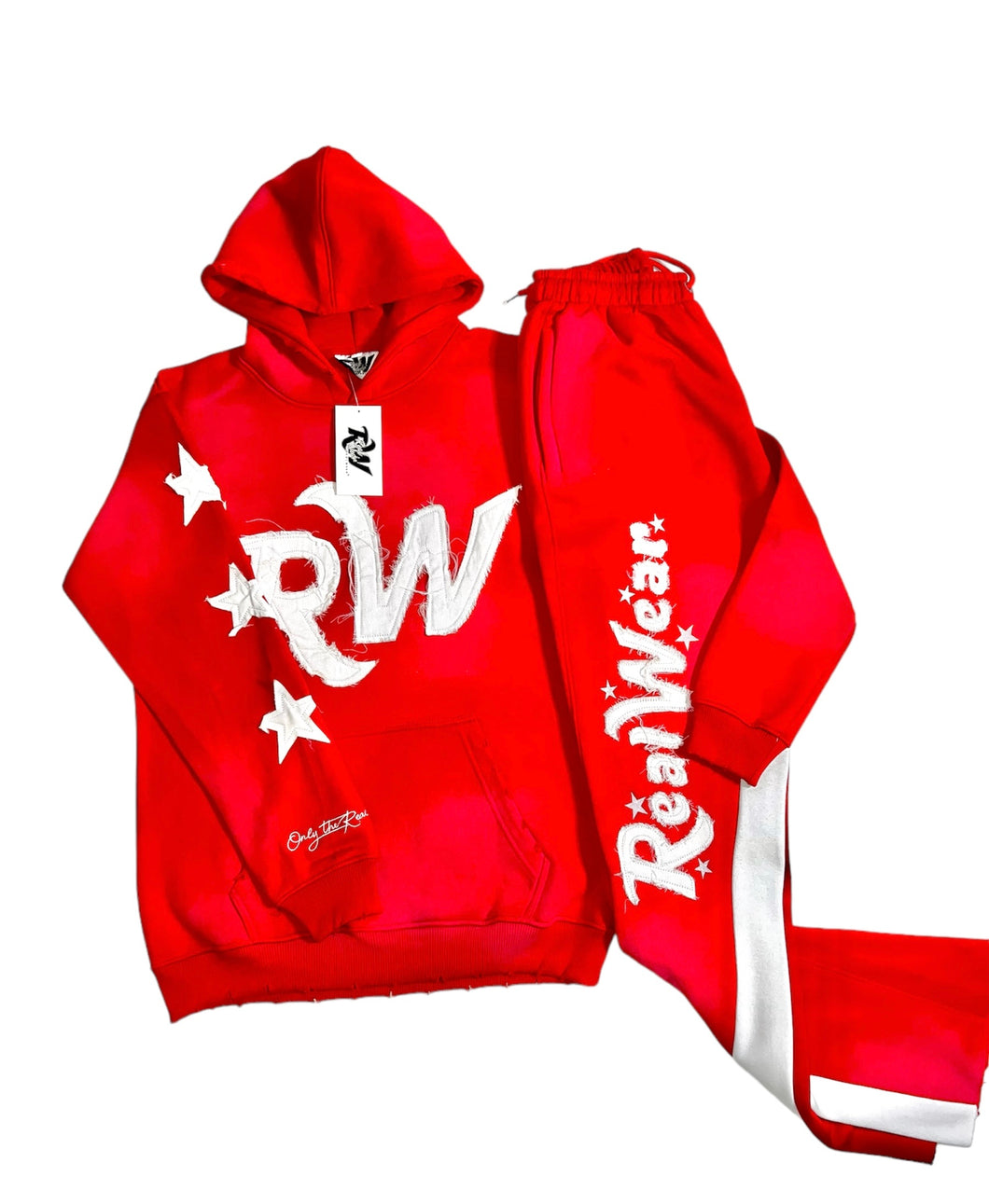 RW Distressed Tracksuit-Red