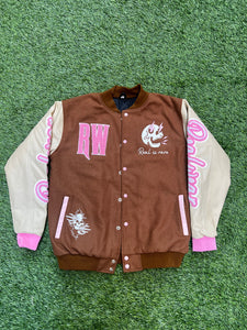 "Only the Real" Varsity Letterman Jacket (Brown)